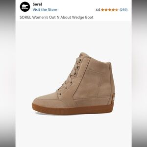 Sorel Beige Out N’ About Wedge Boot Sneakers for Women - Sample Shoes